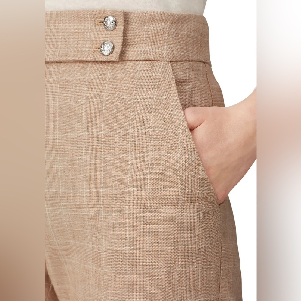 Veronica Beard Renzo Cropped Pants Plaid Brown Business Casual Women’s Size 0 - Picture 3 of 14